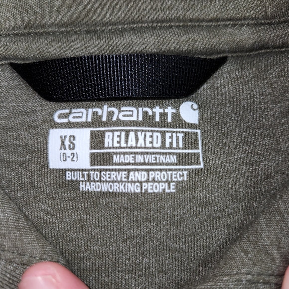 Carhartt Relaxed Fit Army Green Sage, With Logo, Women's Size Xs, Thick Warm - Picture 3 of 10